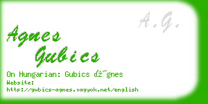 agnes gubics business card